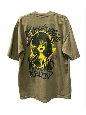 RSVP Creates Eyes Graphic T-Shirt Green 1/18 Rare Punk Cyber Y2K Size Large Men